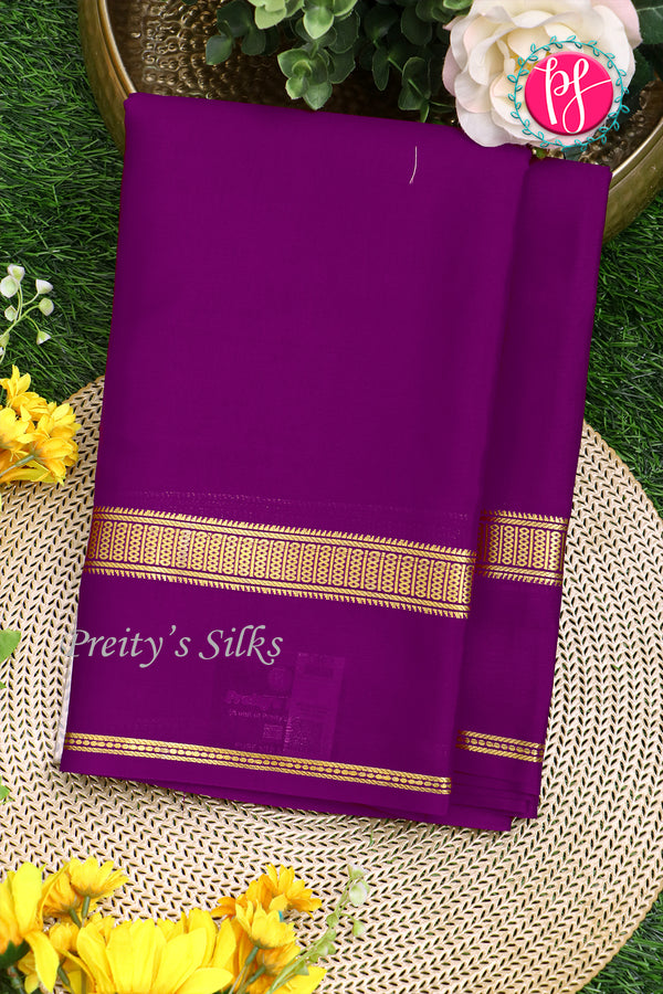 Pure Mysore Crepe Silk Saree-Purple-PA21800