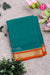Pure Mysore Crepe Silk Saree -Deep Teal blue And Orange-PA10650