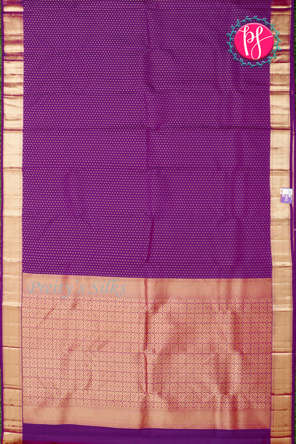 Pure Kanchipuram Silk Saree-Purple-PA34518