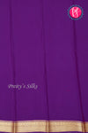 Pure Mysore Crepe Silk Saree-Brickred And Purple-PA28962
