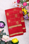 Half Pure Kanchipuram Silk Saree-Red-PA25832