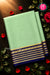 Pure Mysore Crepe Silk Saree -Pistagreen And Navyblue-PA47018