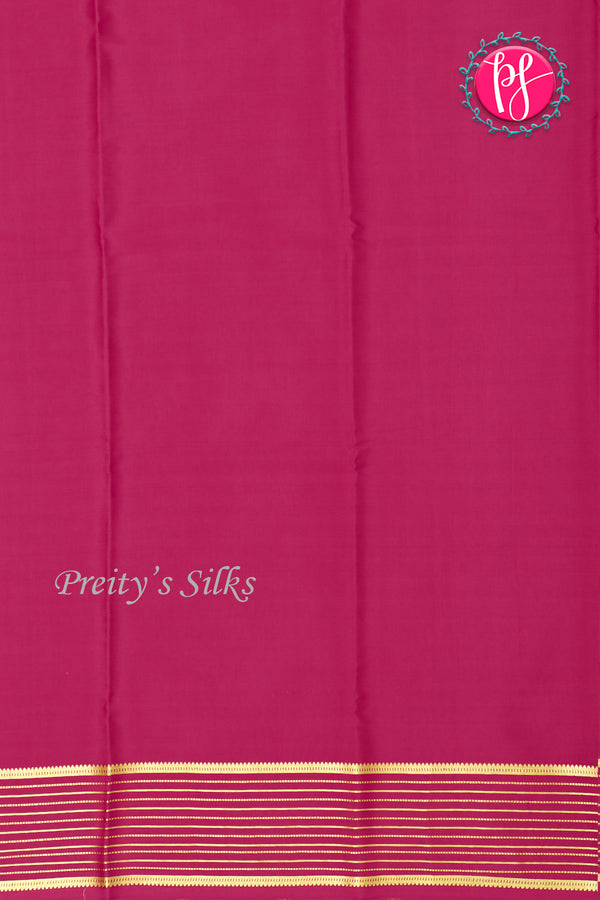 Pure Mysore Crepe Silk Saree-Royal Blue And Deepmejentapink-PA28865