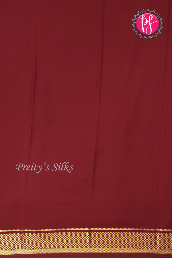 Pure Mysore Crepe Silk Saree -Rustorange And Maroon-PA10699