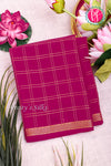 Pure Mysore Crepe Silk Saree-Doublechecks-Pink-PA20527