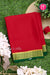 Pure Mysore Crepe Silk Saree-Red And Bottlegreen-PA22237