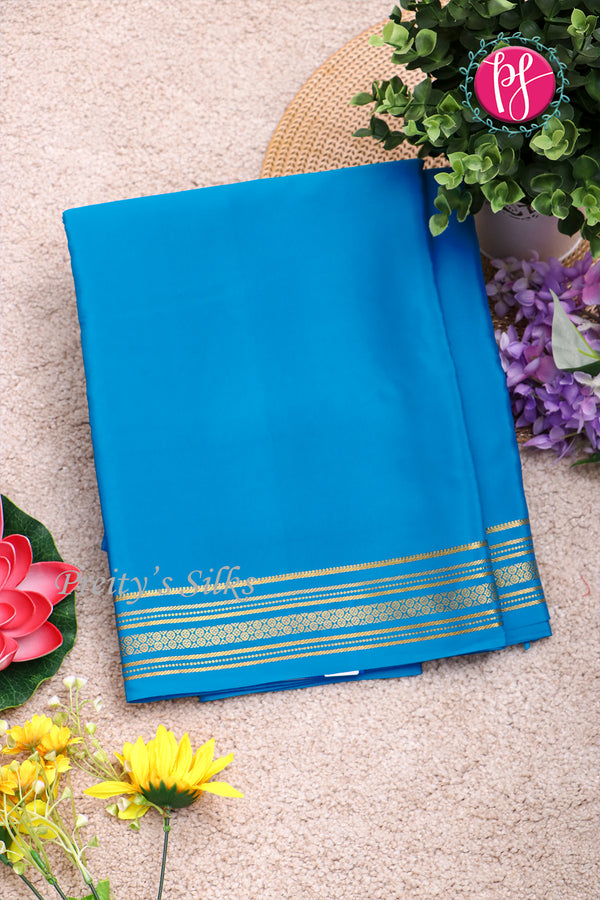 Pure Mysore Crepe Silk Saree-Skyblue-PA19538