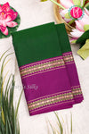Kanchipuram Soft Silk Saree-Bottlegreen And Purple-PA20390