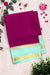 Pure Mysore Crepe Silk Saree -Wine And Skyblue-PF82495
