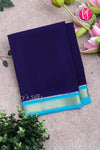 Pure Mysore Crepe Silk Saree -Navyblue And Skyblue-PA10650