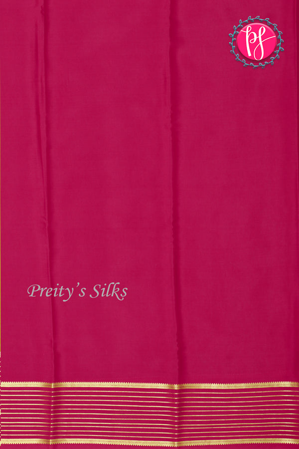 Pure Mysore Crepe Silk Saree-Olivegreen And Red-PA28865