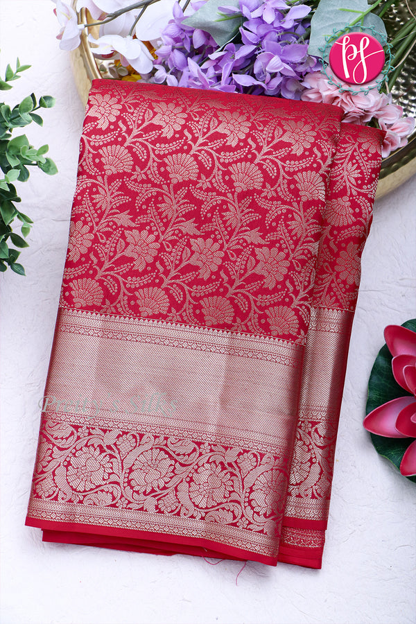 Pure Kanchipuram Silk Saree-Red-PA04486