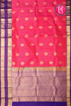 Pure Kanchipuram Silk Saree-Strawberryred And Navyblue-PA23514