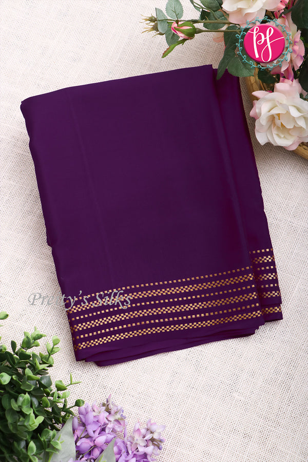 Pure Mysore Crepe Silk Saree -DeepPurple-PF84237