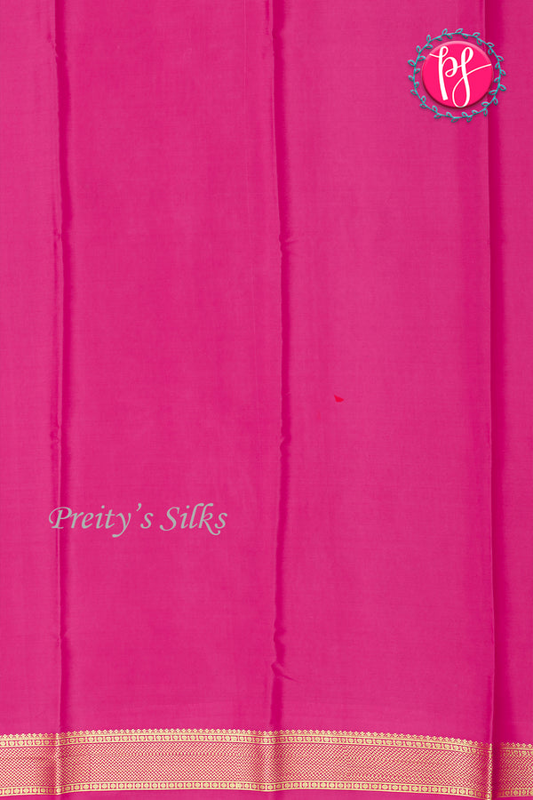 Pure Mysore Crepe Silk Saree-Black And Pink-PA22316