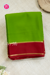 Pure Mysore Crepe Silk Saree-Parrotgreen And Deepred-PA55504