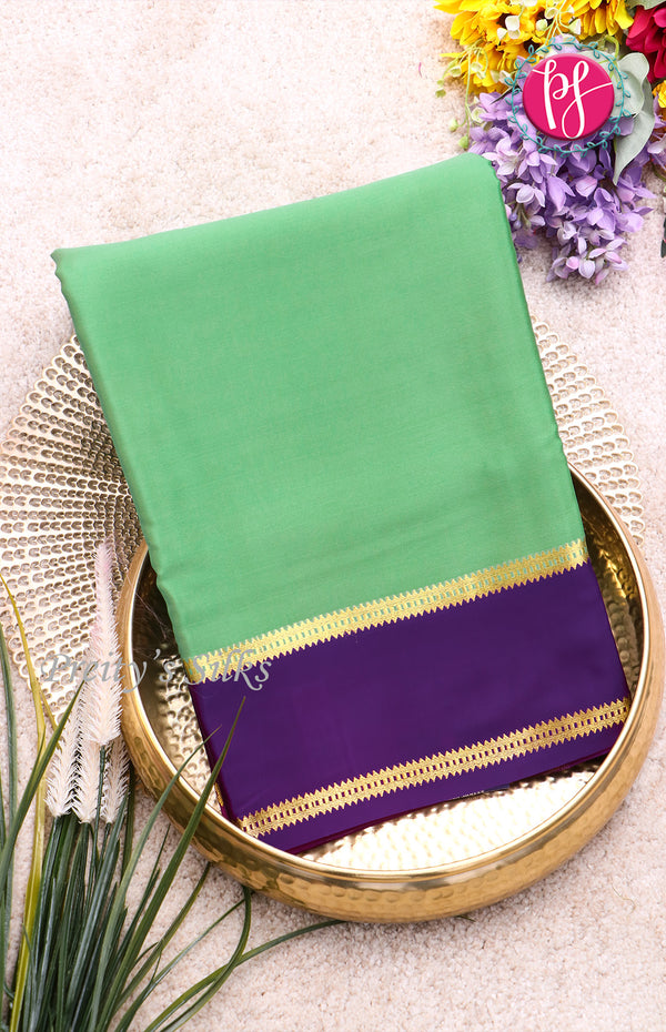 Pure Mysore Crepe Silk Saree With Contrast Bentex Border-PF39162