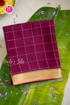 Pure Mysore Crepe Silk Saree-Crimson red And Lightpeach-PA56111