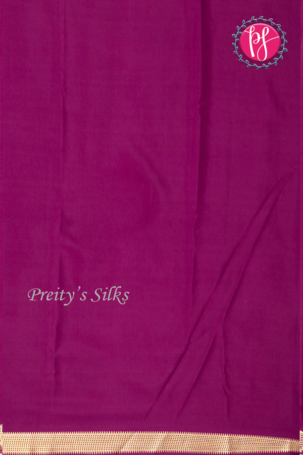 Pure Mysore Crepe Silk Saree -Olive Green And Deep Magenta-Pink-PA09448