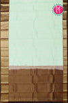 Half Pure Kanchipuram Silk Saree-Light mint And Deepbrown-PA25960