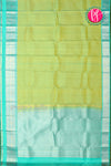 Half Pure Kanchipuram Silk Saree-Sage Green And Bright Turquoise-PA25832
