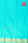 Pure Mysore Crepe Silk Saree -Navyblue And Turquoiseblue-PF82724