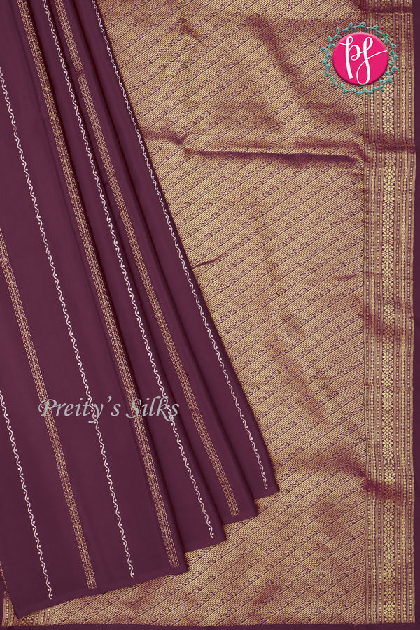 Pure Mysore Crepe Silk Saree Borderless -PA09550