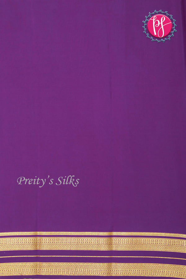 Pure Mysore Crepe Silk Saree-Dusky Magenta pink And Voilet-PA19929