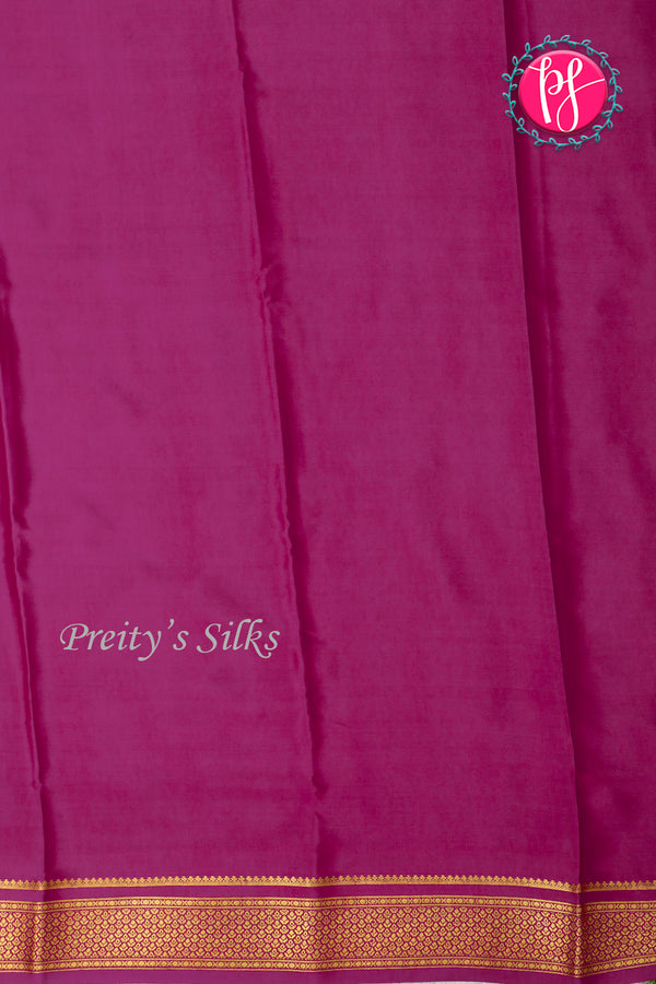 Pure Mysore Crepe Silk Saree-Olive green And Deepmejentapink-PA22355