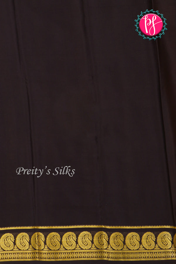 Pure Mysore Crepe Silk Saree-Yellow And Black-PA20648