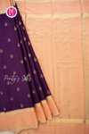 Pure Mysore Crepe Silk Saree-Deeppurple And Peach- PA56316