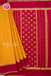 Pure Mysore Crepe Silk Saree-Mustardyellow And Pink-PA56316
