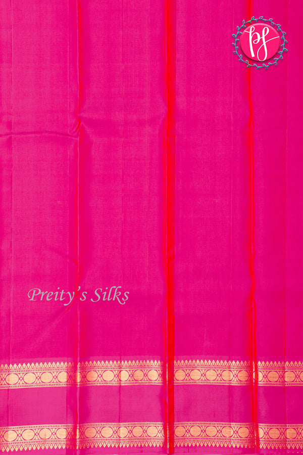Pure Kanchipuram Silk Saree-Yellow And Pink-PA35455