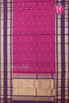 Pure Kanchipuram Silk Saree-Magenta-Rose And Navyblue-PA17570