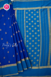 Pure Mysore Crepe Silk Saree-Royalblue And Tealblue- PA56316
