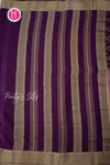 Pure Mysore Crepe Silk Saree-Half And Half pattern-Mauve And Deepwine- PA56238