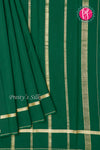 Pure Mysore Crepe Silk Saree-Bottlegreen-PA19482