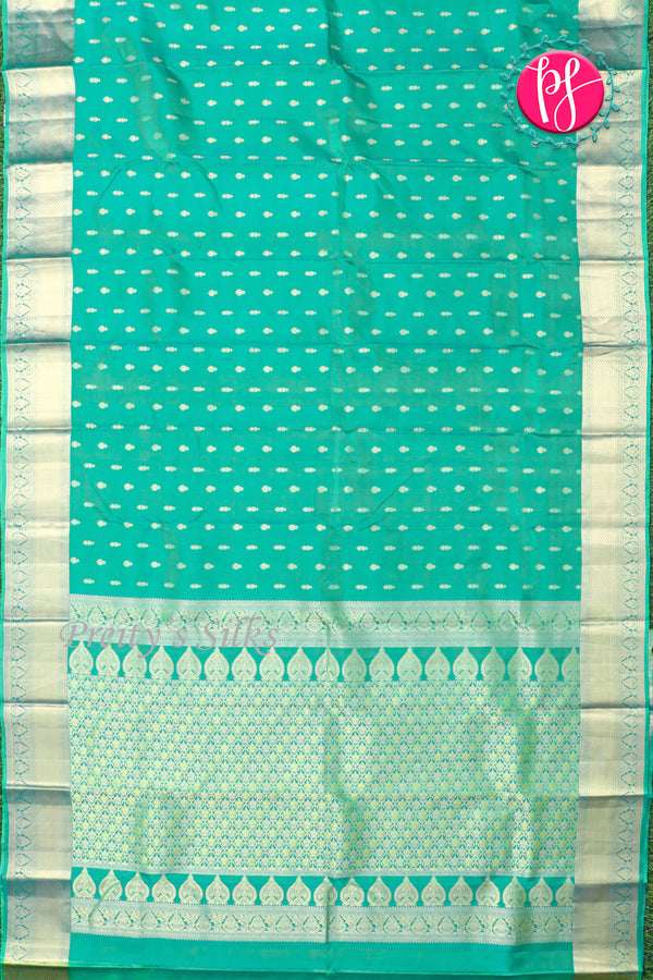 Pure Kanchipuram Silk Saree-Distempergreen-PA27611