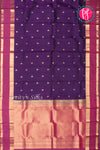 Half Pure Kanchipuram Silk Saree-Navyblue And Wine-PA25832