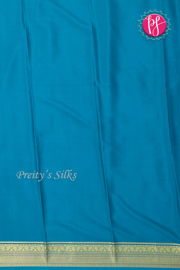 Pure Mysore Crepe Silk Saree-Peacockblue-PF84310