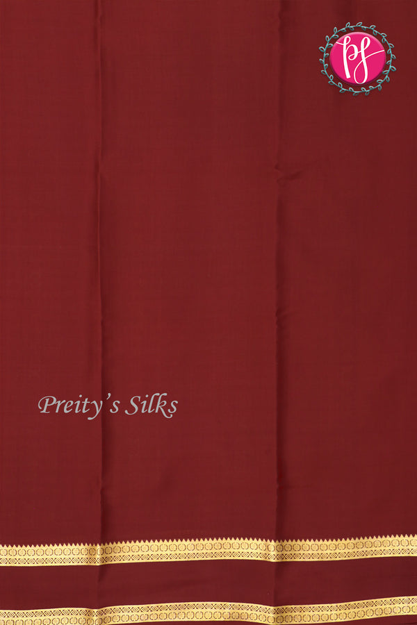 Pure Mysore Crepe Silk Saree -Rustorange And Maroon-PF86048