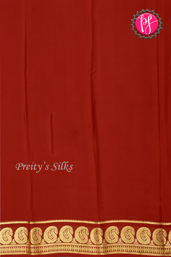 Pure Mysore Crepe Silk Saree-Yellow And Deepmarron-PA20648