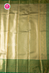 Semi Kanchipuram Silk Saree-White And Green-PA57094