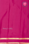 Pure Mysore Crepe Silk Saree -Navy blue And Pink-PF86048