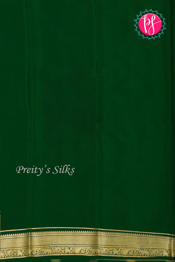 Pure Mysore Crepe Silk Saree-Bottlegreen-PF20850
