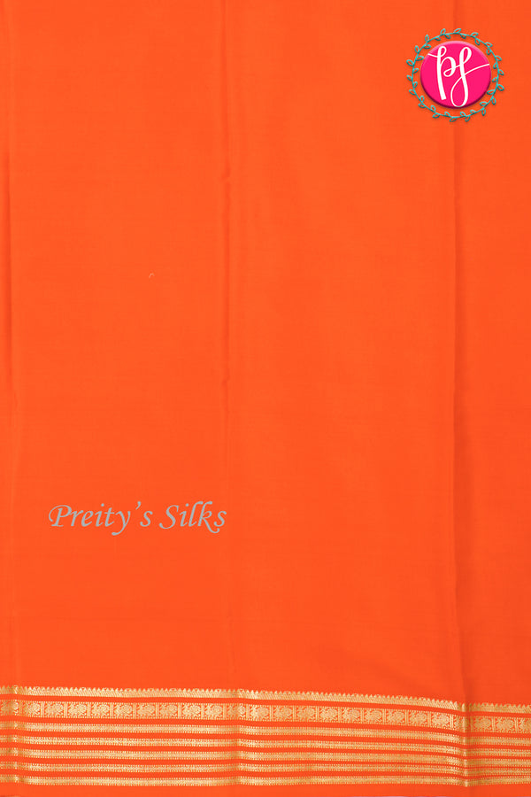Pure Mysore Crepe Silk Saree-Peachorange And Orange-PF73884
