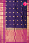 Half Pure Kanchipuram Silk Saree-Navyblue And Pink-PA24684