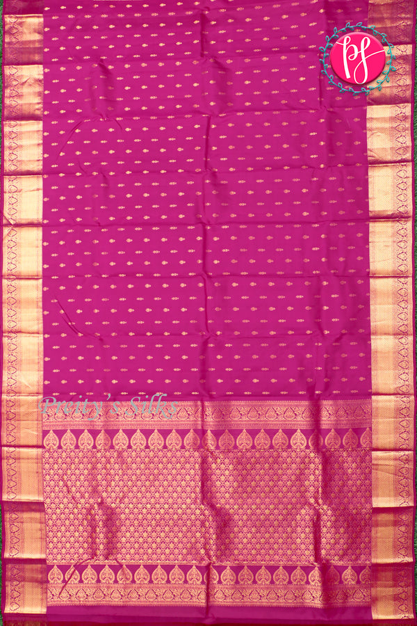 Pure Kanchipuram Silk Saree-Mejentapink-PA27609