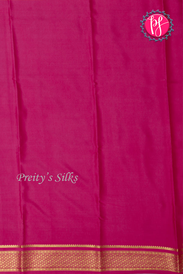 Pure Mysore Crepe Silk Saree-Orange And Pink-PA22355