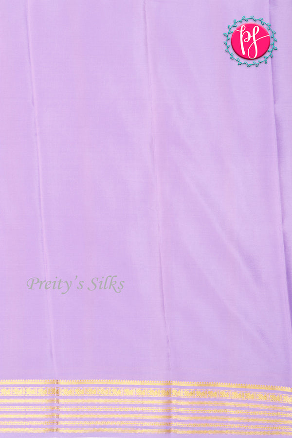 Pure Mysore Crepe Silk Saree-Purple And Lightlavender-PF73884